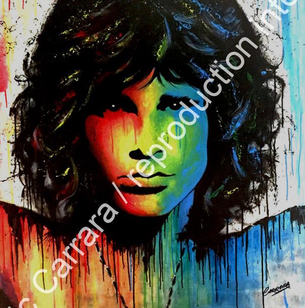 eric carrara artiste peintre corse, toile : jim morrison